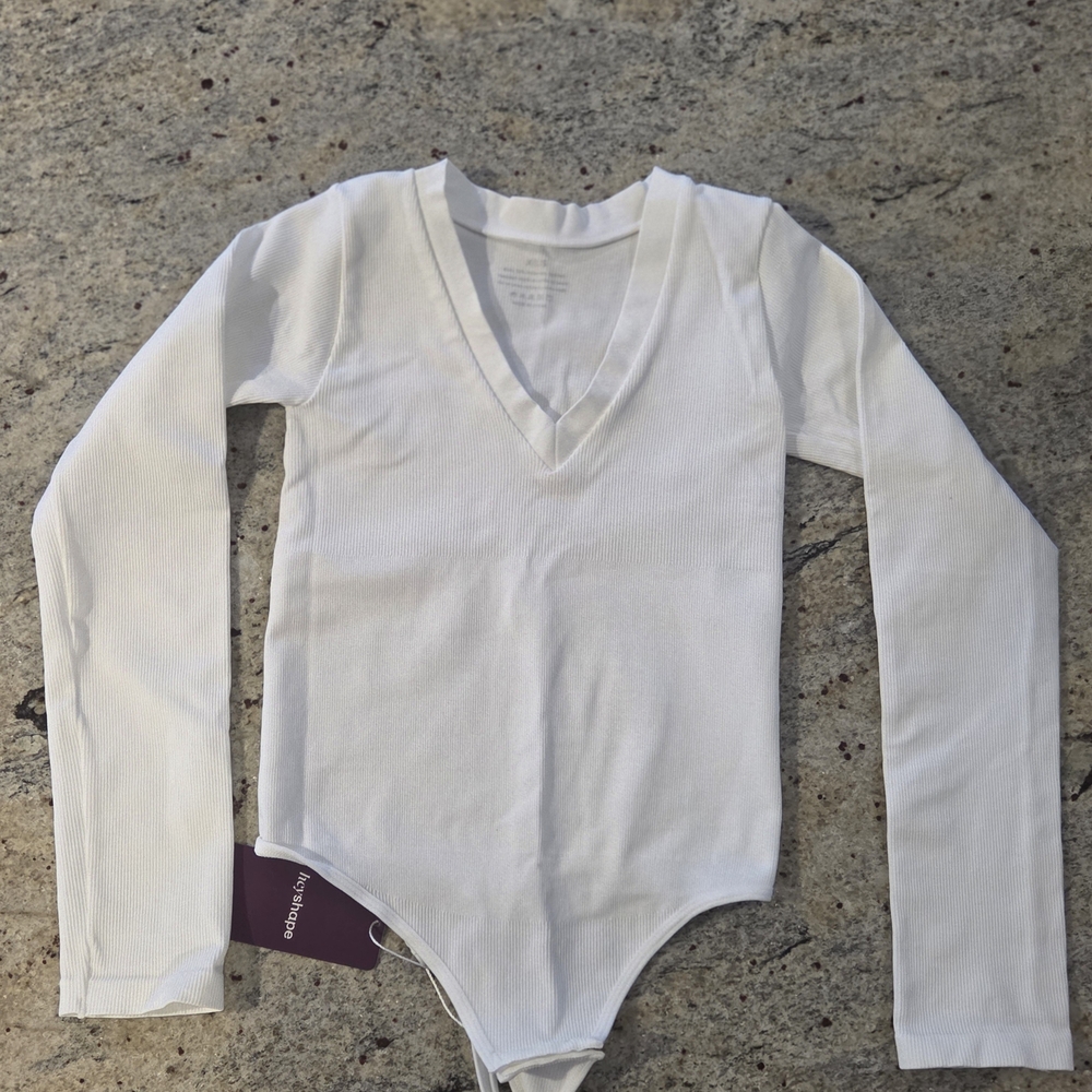 Hey Shape White Long Sleeve Thong Bodysuit. Brand New With Tags. XS/S